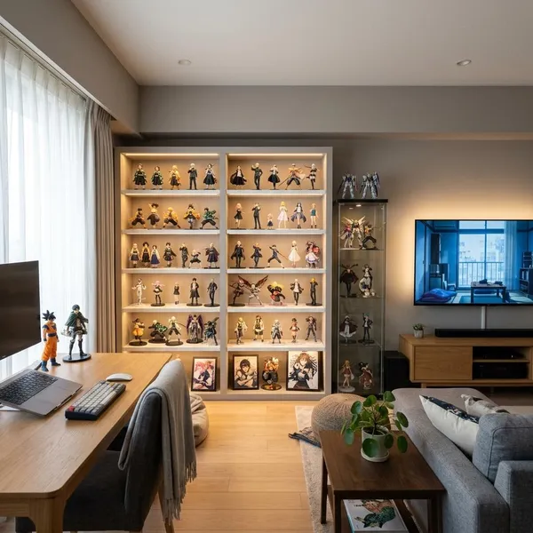 How to arrange anime figures on a shelf