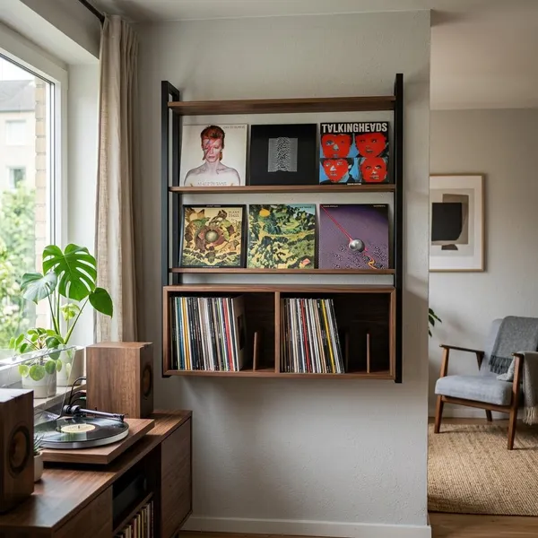 Best vinyl record display shelf styles