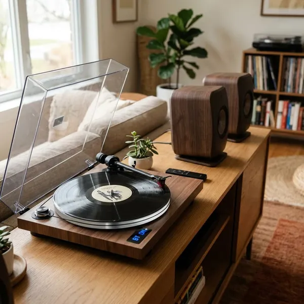 vinyl record player with bluetooth out